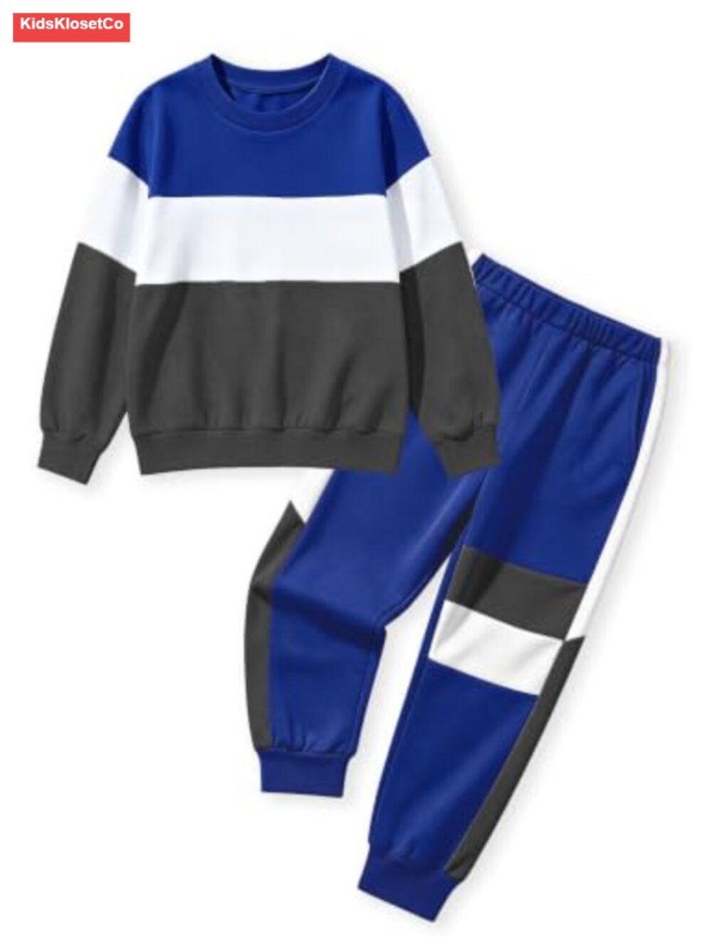 Boys Color-blocked Sweatshirt and Jogger Pants Set